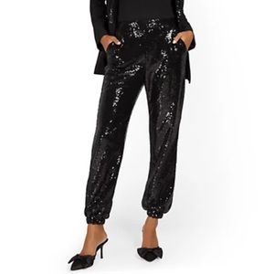 NWT - NY & Co. Black Sequin Jogger Pants